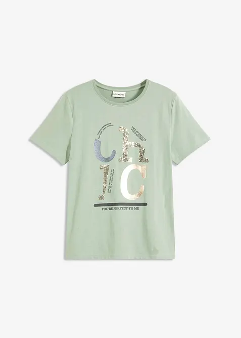 T-shirt avec imprimé brillant, bonprix