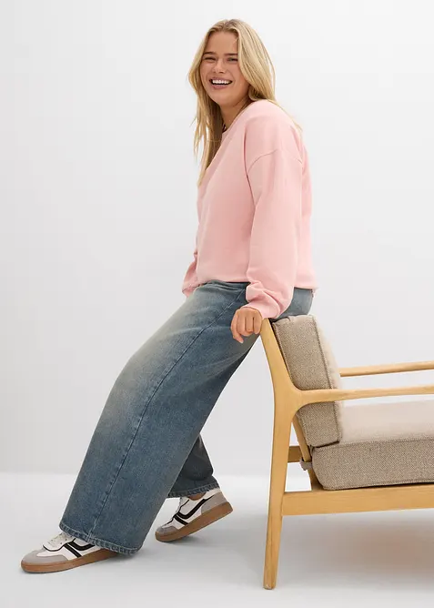 Sweat à empiècement en dentelle, bonprix