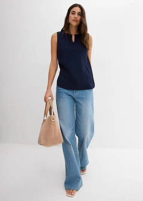 Blouse sans manches en viscose douce, bonprix