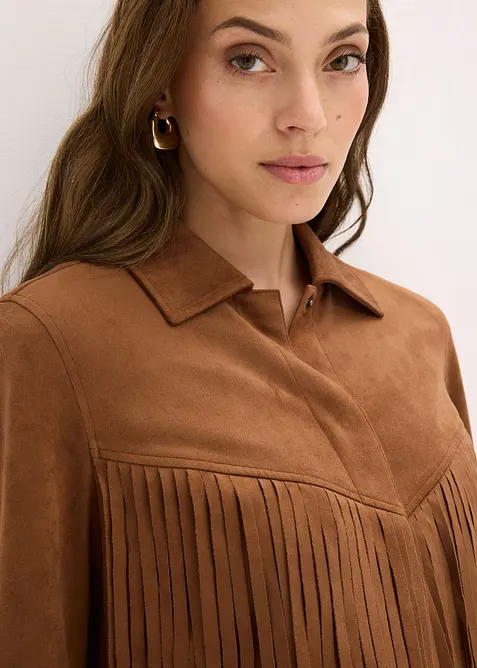 Veste en suédine à franges, bonprix