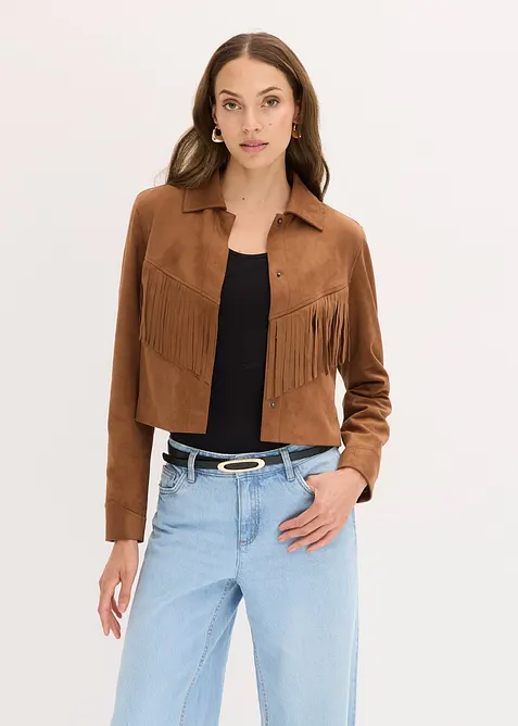 Veste en suédine à franges, bonprix