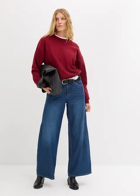 Sweat oversize court 100% coton, bonprix