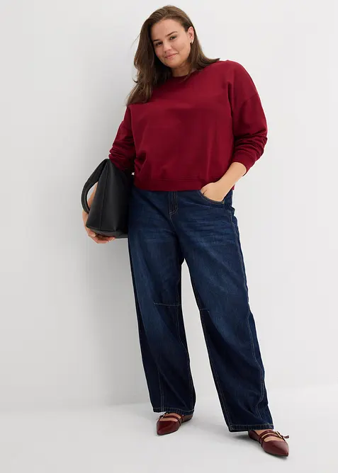 Sweat oversize court 100% coton, bonprix