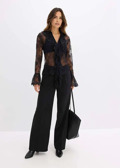 Blouse à dentelle tendance, bonprix