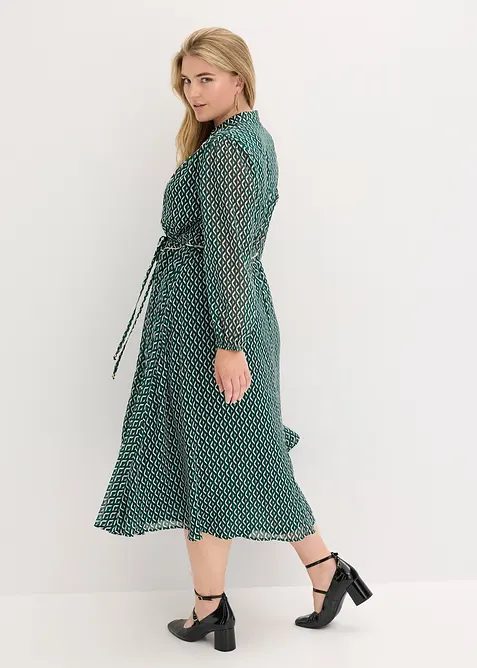 Robe en mousseline à passepoils contrastants, bonprix