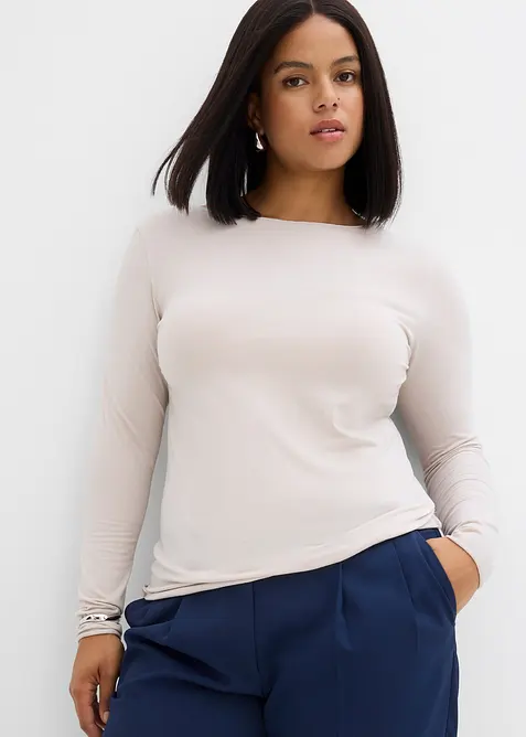 T-shirt manches longues en tissu léger, bonprix