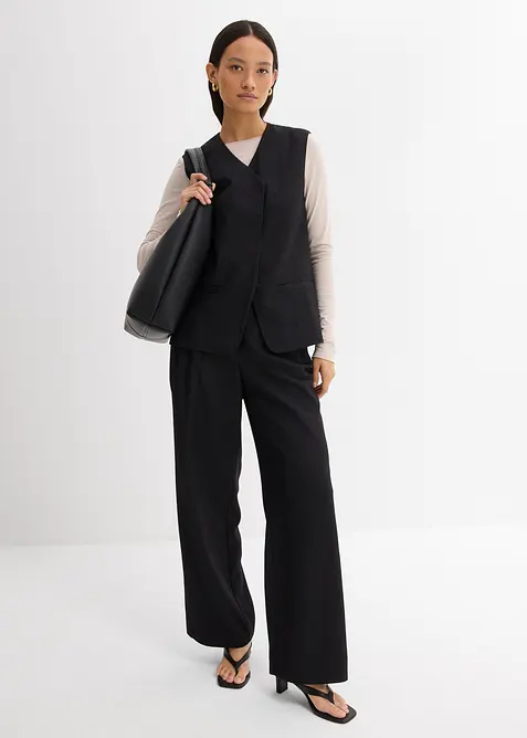 Gilet sans manches long à texture twill, bonprix