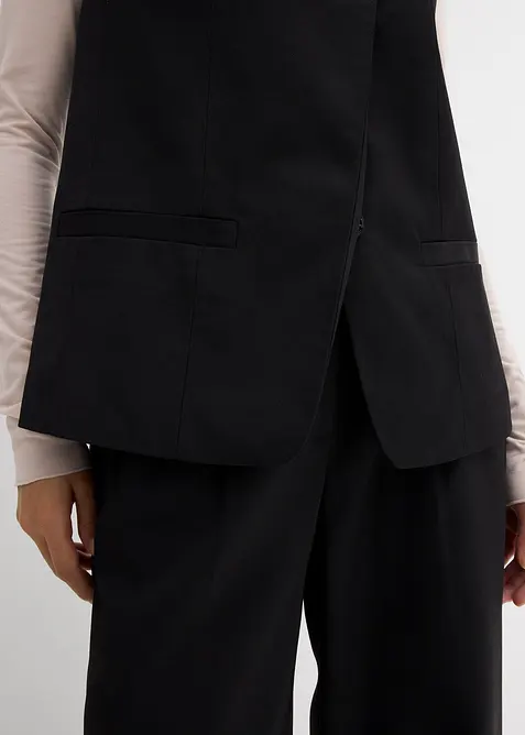 Gilet sans manches long à texture twill, bonprix