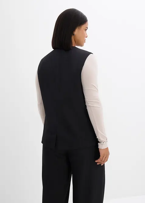 Gilet sans manches long &agrave; texture twill, bonprix