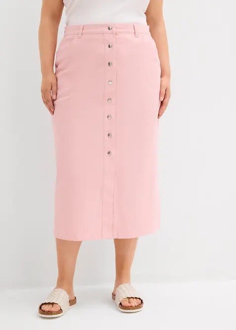 Jupe midi en twill, bonprix