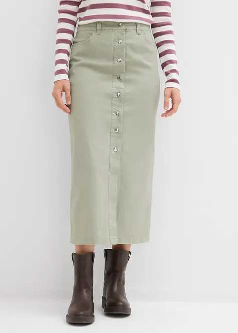 Jupe midi en twill, bonprix