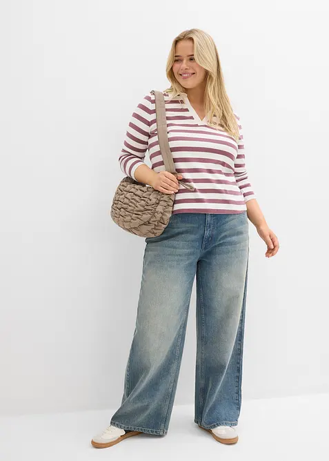 Polo côtelé à manches longues, bonprix