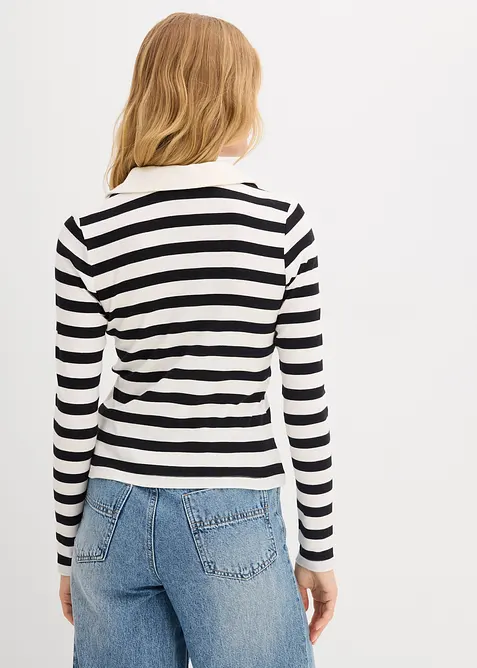 Polo c&ocirc;tel&eacute; &agrave; manches longues, bonprix