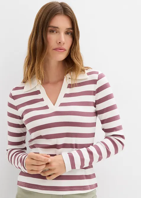 Polo côtelé à manches longues, bonprix