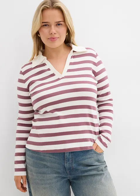 Polo côtelé à manches longues, bonprix