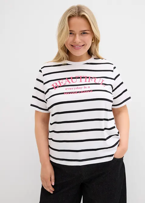 T-shirt rayé 100% coton, bonprix