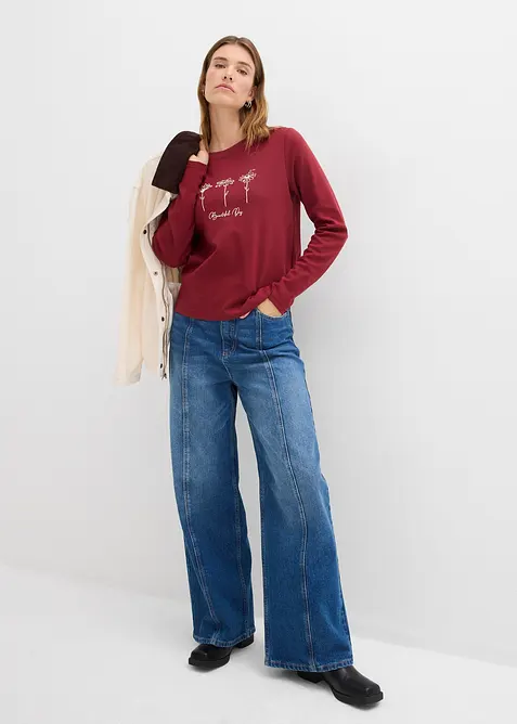 T-shirt manches longues 100% coton, bonprix