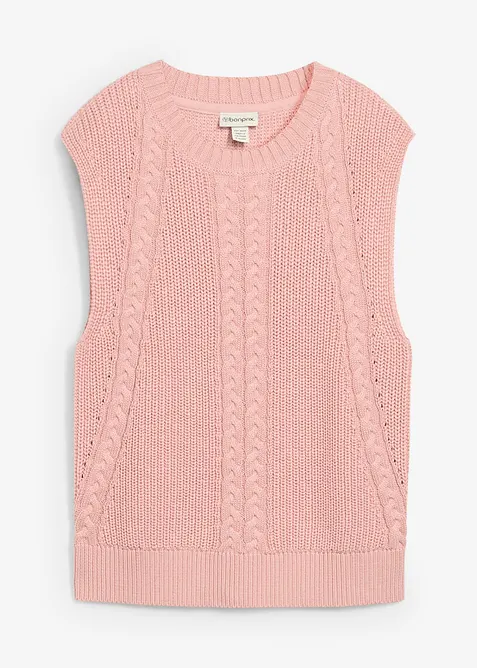 Pull sans manches en coton mélangé, bonprix