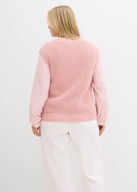 Pull sans manches en coton mélangé, bonprix