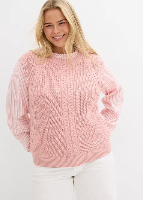 Pull sans manches en coton mélangé, bonprix