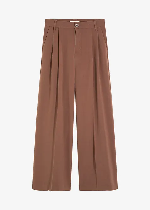 Pantalon fluide &agrave; pinces en viscose m&eacute;lang&eacute;e, bonprix