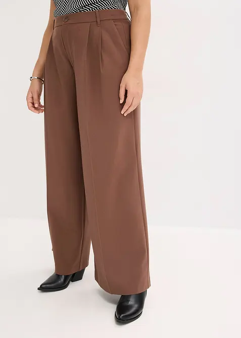 Pantalon fluide &agrave; pinces en viscose m&eacute;lang&eacute;e, bonprix