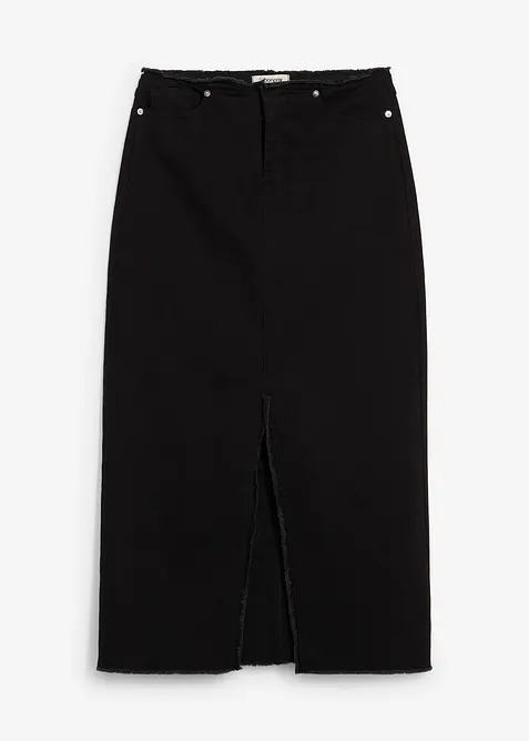 Jupe en twill avec franges, bonprix