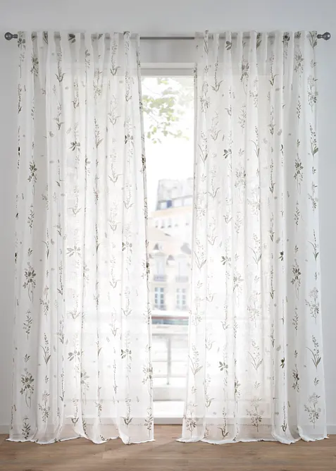 Voilage à imprimé floral (1 pce), bonprix