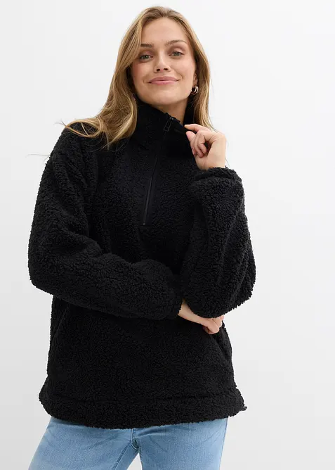 Polaire oversize à col montant et poches, bonprix