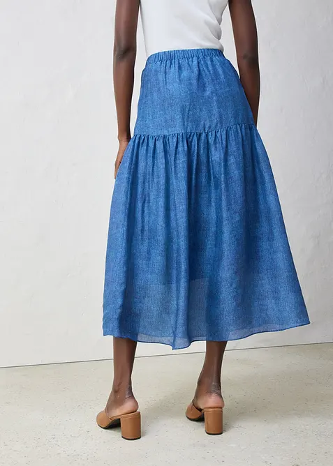 Jupe longue avec soie, bonprix