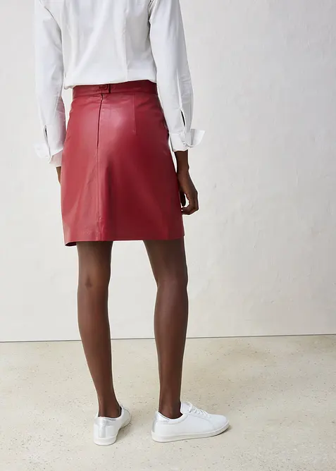 Mini-jupe en cuir d’agneau nappa, bonprix