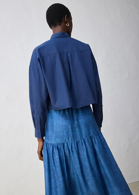 Chemisier court et oversize en coton et soie, bonprix