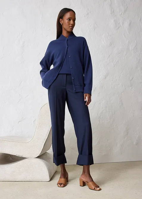 Pantalon évasé avec laine, bonprix