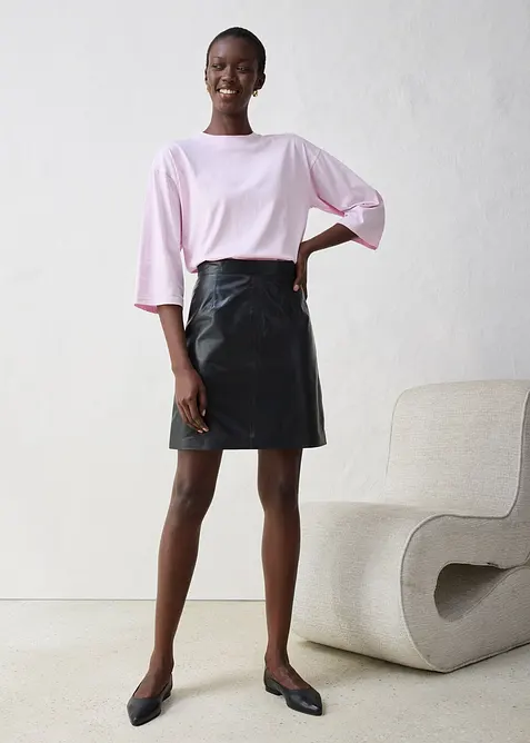 T-shirt coupe trapèze avec soie, bonprix