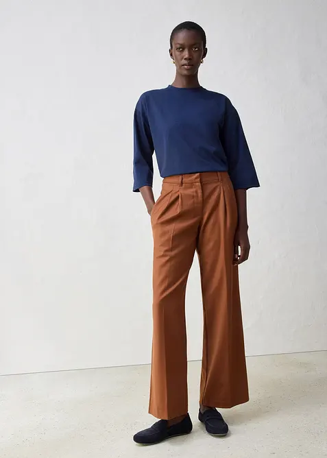 T-shirt coupe trapèze avec soie, bonprix