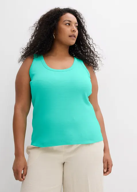 Lot de 2 débardeurs côtelés, bonprix