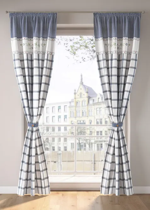 Panneau imprimé en coton avec embrasse (1 pce.), bonprix