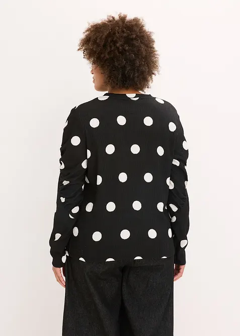 T-shirt manches longues en crêpe texturé, bonprix