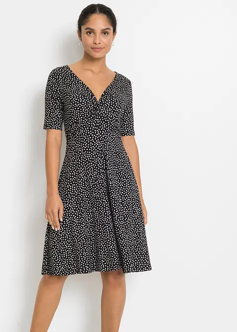Robe en jersey imprimé avec drapé, bonprix