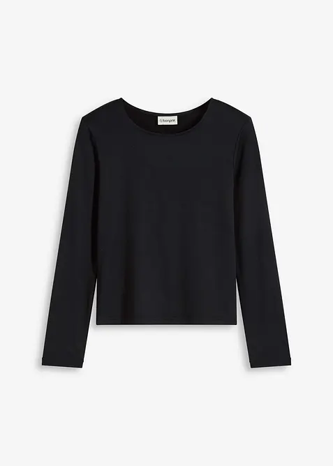 T-shirt manches longues, coupe ajustée, bonprix