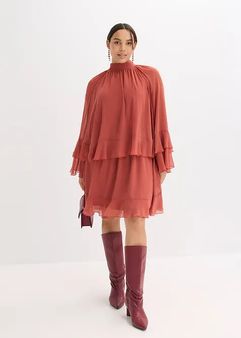 Robe en mousseline à volants, bonprix