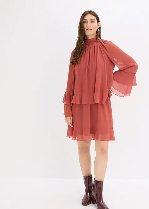 Robe en mousseline à volants, bonprix