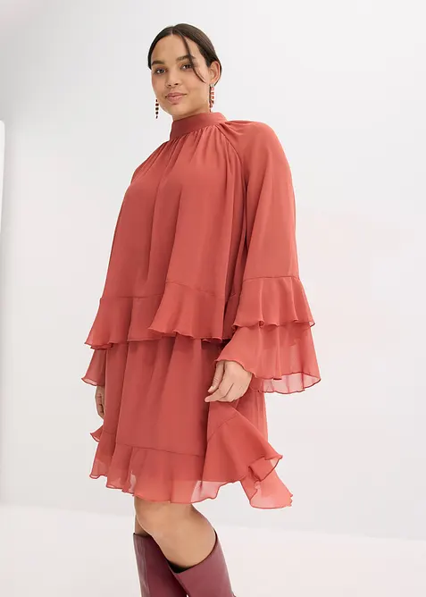 Robe en mousseline à volants, bonprix