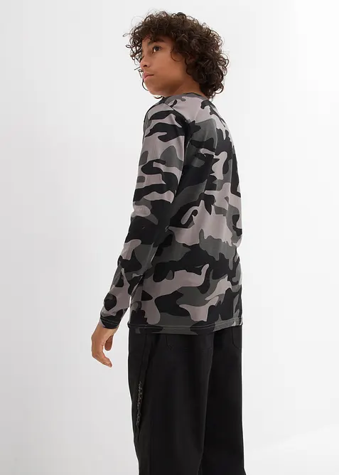 Lot de 3 T-shirts manches longues 100% coton, bonprix