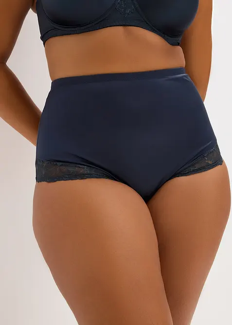 Lot de 2 slips sculptants en polyamide brillant, maintien modéré, bonprix