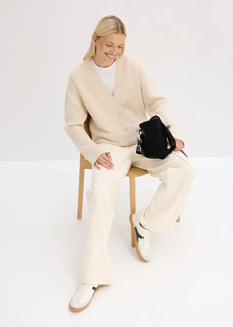 Gilet en maille côtelée, bonprix