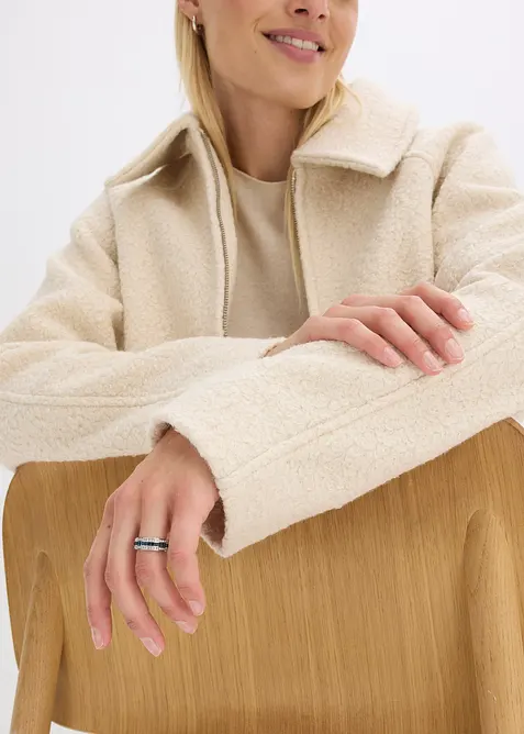 Blouson en maille bouclette douce, bonprix