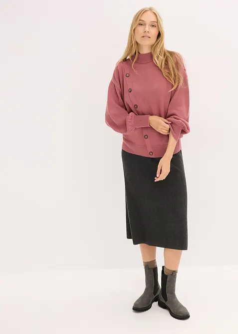 Pull à boutonnage asymétrique, bonprix