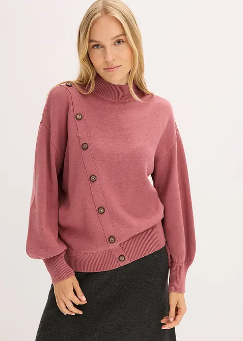 Pull à boutonnage asymétrique, bonprix
