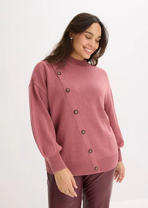 Pull à boutonnage asymétrique, bonprix